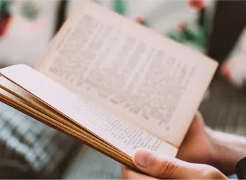 Person reading a book